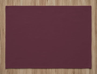 Calicot Placemats Set of 6 100% Cotton Washable Cloth Place Mats, Reusable Table Mats for Spring/Summer & Thanksgiving Christmas Decorations Kitchen Dining Party Wedding (Rouge Brown, 13" x 19")