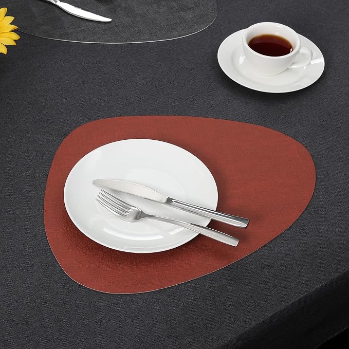 Faux Leather Placemats Set of 6, Dual Sided - Image 8