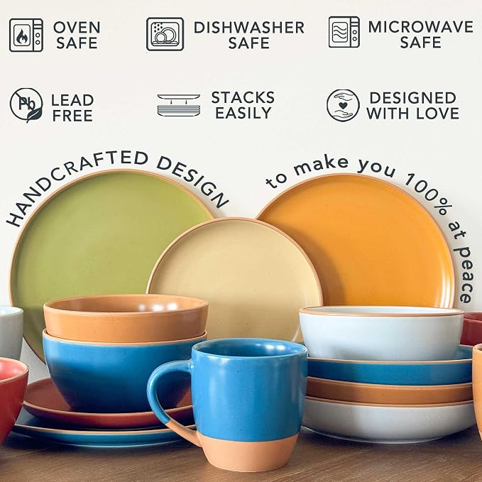 Mora Ceramic Artisan Matte Large Pasta Bowls 30oz, etc Kitchen Plate/Wide Bowl - Image 4