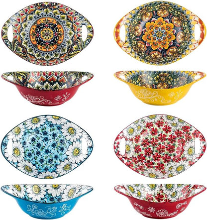 Henten Home Ceramic Salad Bowls Set, 19 oz Porcelain Soup Bowl Set of 4 by HentenHome