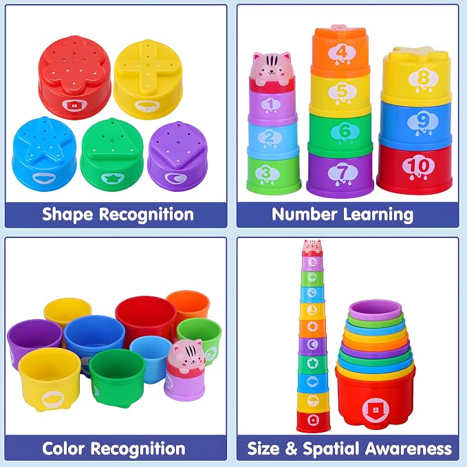 WEEJOYGAM Baby Stacking Cups, Nesting Stacking Toys - Image 5