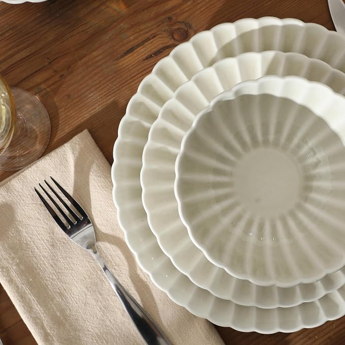 Gibson Elite Peach Orchard 12-Piece New Bone China Dinnerware Set Service - Image 4