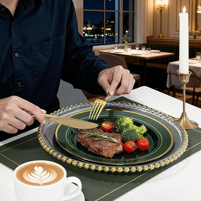350PCS Green and Gold Plates - Image 9