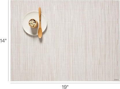Chilewich Bamboo Placemats Set of 4 - Woven Rectangle Placemats - Reusable, Stain-Resistant, Indoor/Outdoor Tabletop Protection - 19" x 14" - Coconut