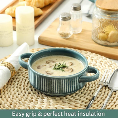 Soup Bowls with Handles, 23 oz French Onion Soup Crocks, Stackable Soup Bowl - Image 4