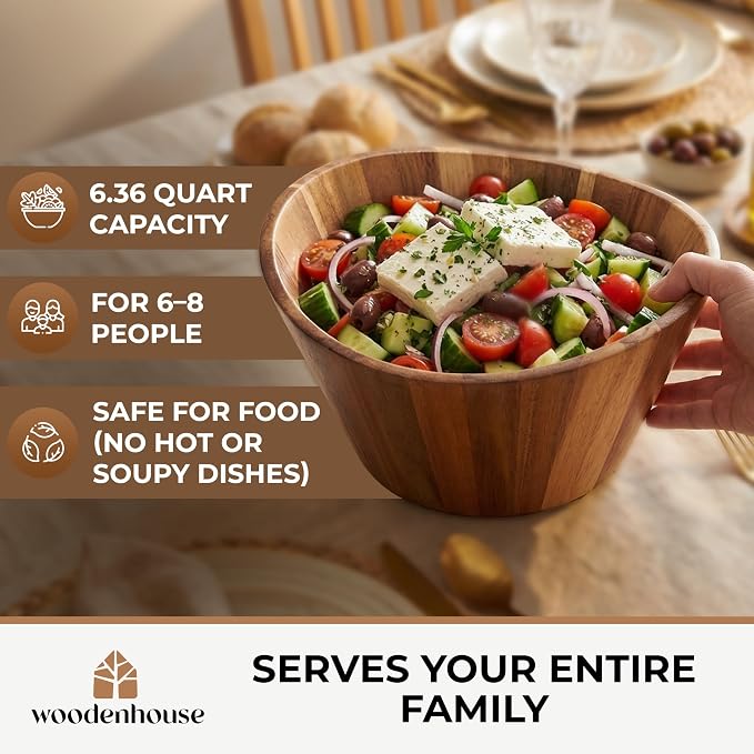 Extra Large Wooden Salad Bowl - Image 3