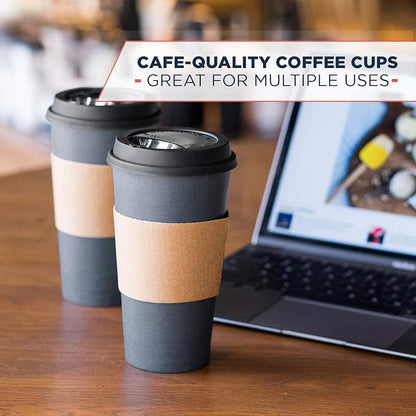 Disposable Coffee Cups With Lids - 20 oz To Go Coffee Cup With Lid. Large Togo - Image 5