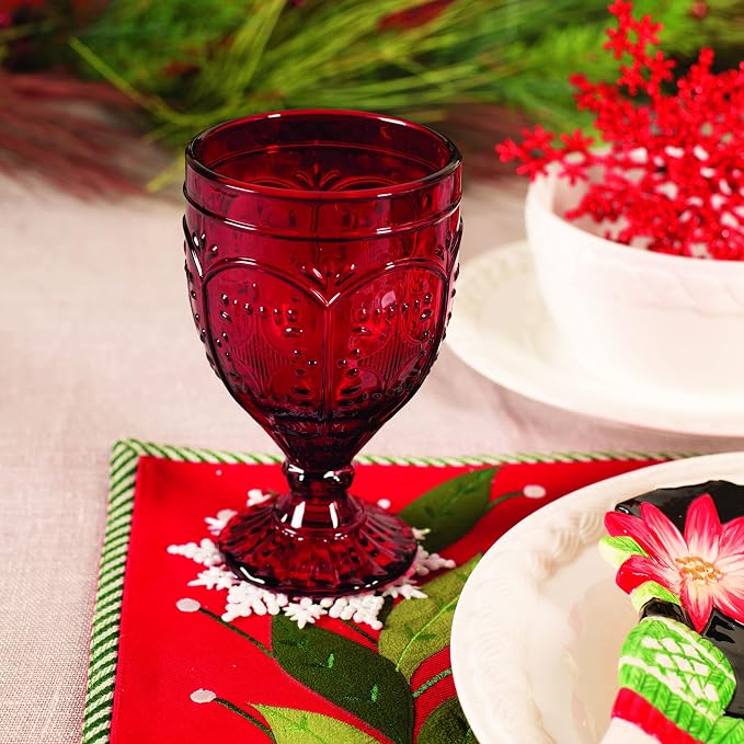 Fitz and Floyd Trestle Glassware Ornate Goblets - Image 5