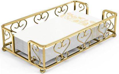 Guest Towel Holder Tray for Bathroom Countertop, Powder Room & Vanity Use by levimetree