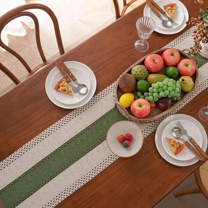 Dark Green Table Runner 90 Inches Long - Image 4