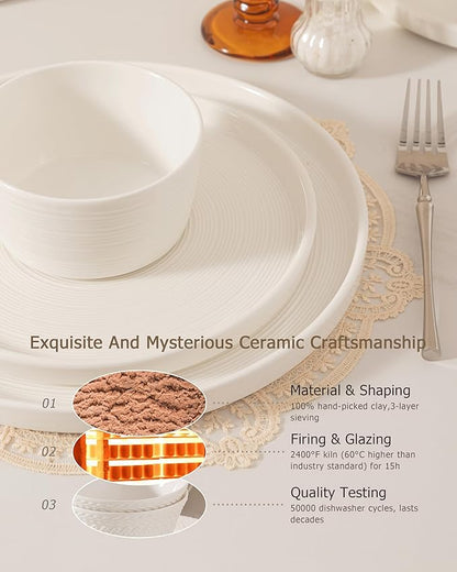 Dinnerware sets plates and bowls sets modern plates,Ceramic Dinnerware Sets,12 Pieces Porcelain Lightweight Plates,Scratch Resistant Dish Set (style - 10, 4 - Set (12pcs))