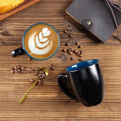 GBhome 12 oz Coffee Mugs Set of 6, Ceramic Coffee Cups- Blue - Image 3