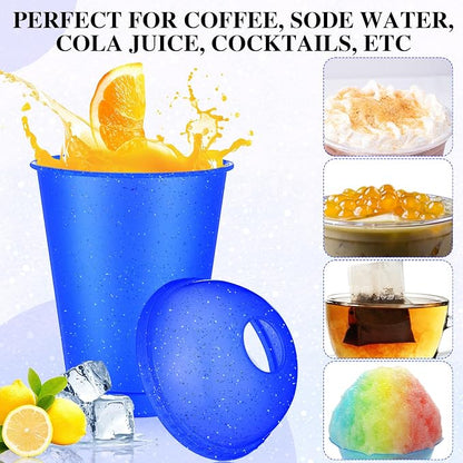 6 Set Slushie Cups with Dome Lids and Straws Detachable Spoon Straws Reusable - Image 5