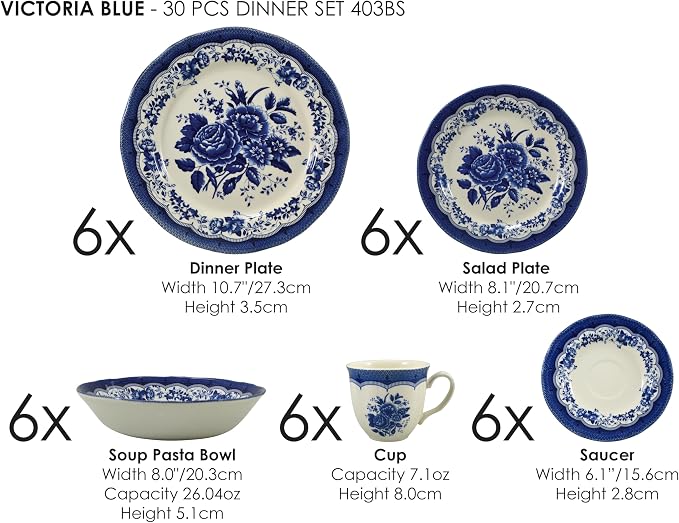 30-Piece Porcelain Dinnerware Set - Image 2
