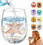 Starfish 3D Stemless Wine Glasses, Artistic Handcrafted Glassware | Novelty by Unknown