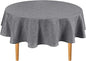 Hiasan Round Linen Tablecloth 70 Inch - Wrinkle and Stain Resistant Washable Polyester Fabric Table Cloth for Dining Room Kitchen Party, Grey