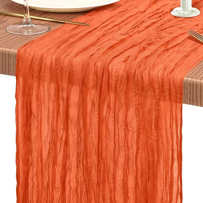 30 Pack Cheesecloth Table Runner 10FT Orange Table Runner Boho Gauze Cheese - Image 9