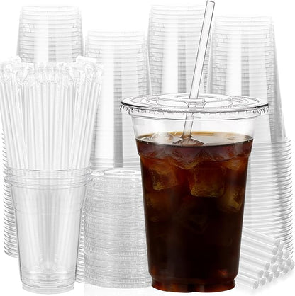 16 oz 100 Pack Clear Leak-Proof Plastic Cups by NewCupNewLife-cundao