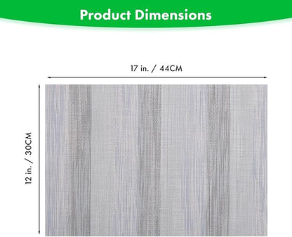 Winknowl Placemats Set of 4, Heat Resistant Stain Resistant Woven Vinyl Insulation Place mats, Durable Washable Elegant Table Mats for Kitchen Dining Table Decor (Lightsteel Blue)