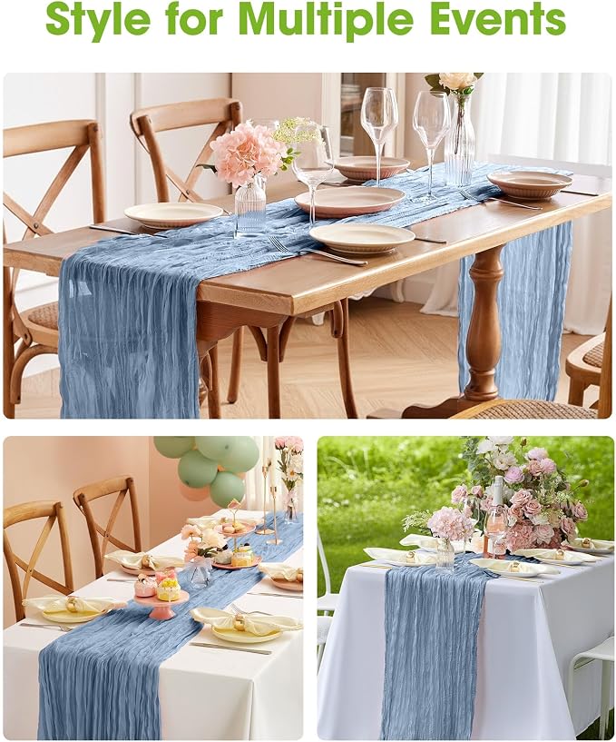 Pureegg 2-Pack Cheese Cloths Table Runner, Baby Shower, Wedding and Farmhouse - Image 9