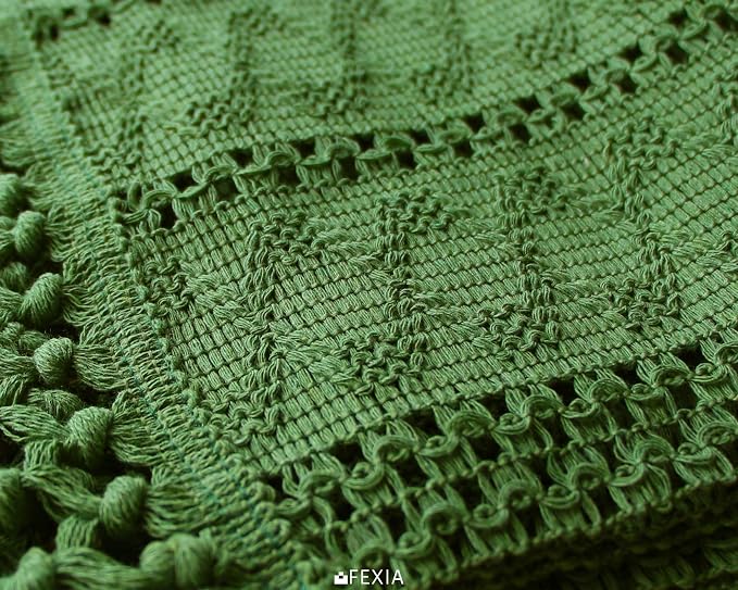 Green Table Runner with Tassels 12x72 Inch - Image 3