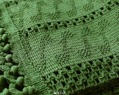 Green Table Runner with Tassels 12x72 Inch - Image 3