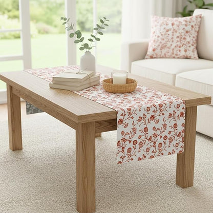 Floral Table Runner 72 Inches Long Vintage Flowers Botanical Design Vintage - Image 3