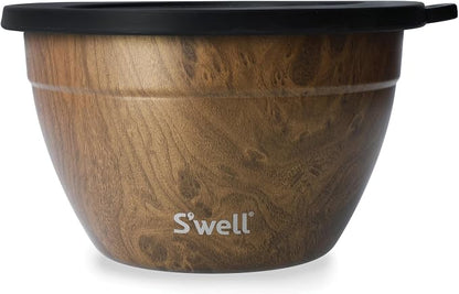 S’well Stainless Steel Salad Bowl Kit, Teakwood Finish, Includes 2oz Condiment - Image 10