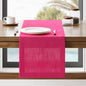 Linen Textured Border Table Runner, 14 x 90 Inch Hot Pink | Mitered Corner by ZEEMARTONLINE