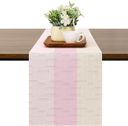 Table Runner 88 Inches Long, Vinyl Woven Farmhouse Table Runners | Washable by Chitomars
