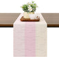 Table Runner 71 Inches Long, Vinyl Woven Farmhouse Table Runners | Washable by Chitomars