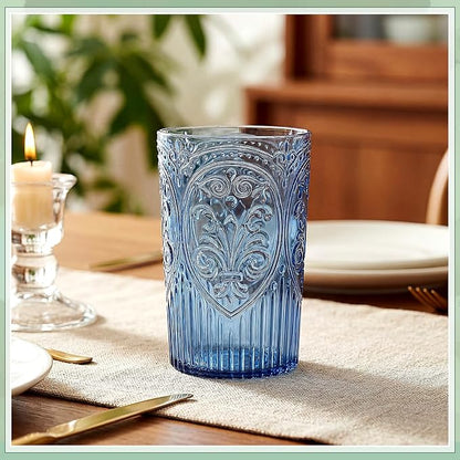 48 Pcs 16 oz Plastic Vintage Drinking Glasses Stemless Ribbed Highball Glasses - Image 5