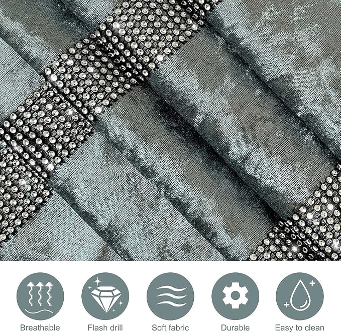 Elegant Grey Table Runner, Ombre Velvet, Double-Layer, Modern Style - Image 5