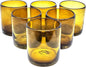 Solid Amber 9 oz Short Tumblers, Recycled Glass, Toxin-Free by MexHandcraft