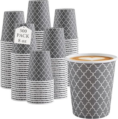 Lamosi Coffee Cups 8 oz 500 Pack, Disposable Paper Coffee Cups, Hot Cups | by BuyNow