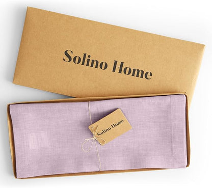 Solino Home 100% Pure Linen Table Runner Lavender Woven, Athena 14 x 48 in | - Image 6