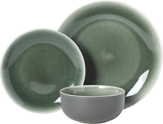 Gibson Elite Pine Coast Plates and Bowls Sets, 12-Piece Stoneware Dinnerware - Image 8