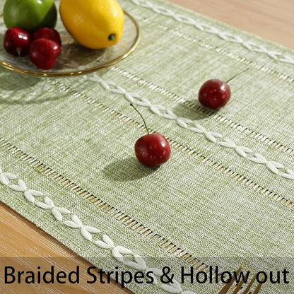 Rustic Boho Table Runner, Linen Table Runner, Farmhouse Table Runners 48 Inches - Image 7