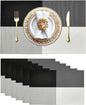Placemats Set of 6 Vinyl Washable Placemats, 18"x12" Wipeable Heat-Resistant Non-Slip Easy Clean Table Mats Ideal for Dining Table Table Runner and Outdoor (6, Black White Square)