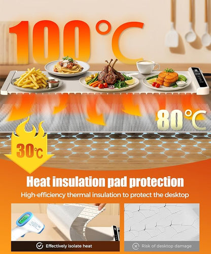 Warming Mat for Food, 26x15 Inch, Off White, Fast Heat, Child Lock | Includes - Image 2