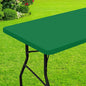 Smiry Rectangle Picnic Table Cloth, Waterproof Elastic Fitted Tablecloths for 5 Foot Tables, Washable Polyester Table Cover for Camping, Indoor and Outdoor (Hunter Green, 30"x60")