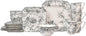 222 Fifth Adelaide Grey 16-Piece Floral Porcelain Dinnerware Set | Microwave by 222Fifth