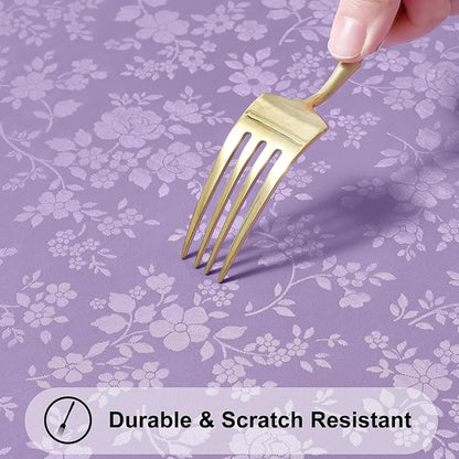 Smiry Rectangle Table Cloth, Waterproof Heavy Duty Vinyl Tablecloths, Wipeable Washable Table Cover for Kitchen and Dining Room (Purple, 54" X 78")