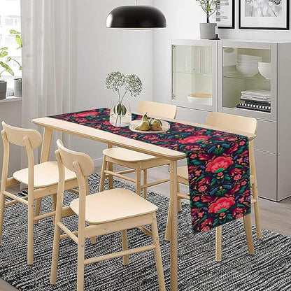 YCness Mexican Fiesta Table Runner Colorful Floral Plants Traditional Pattern - Image 5