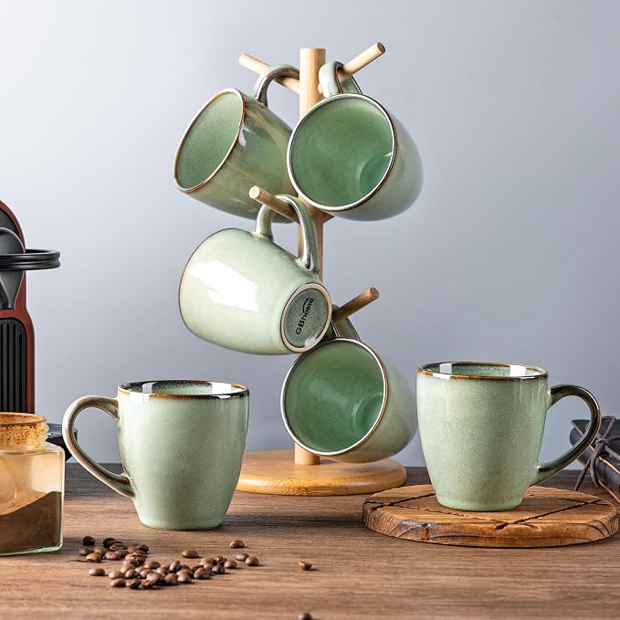 GBHOME Ceramic Coffee Mugs Set of 6, 12oz Stoneware Coffee Mugs Set - Image 7