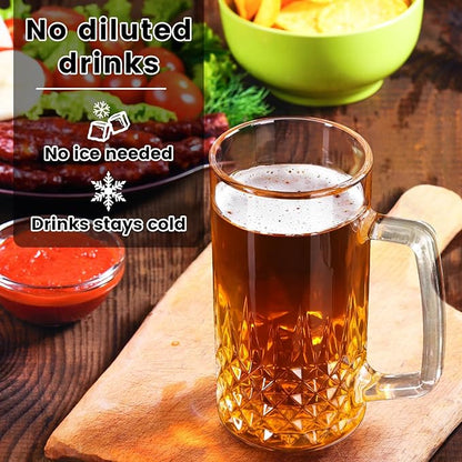 4 Pack Beer Mugs For Freezer, Double Wall Insulated Glasses – Freezer Mugs - Image 4