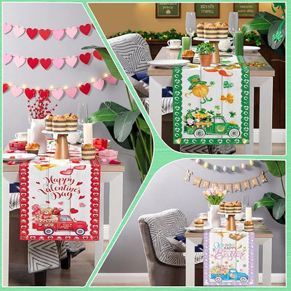 LemonRoad 12 Pcs Holiday Table Runner 72 Inches Seasonal Truck Table Decor - Image 7