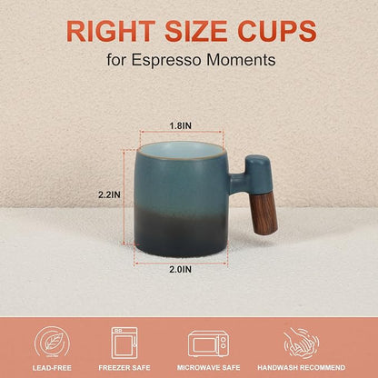 2.5oz Ceramic Espresso Cups, Demitasse Cups - Image 2