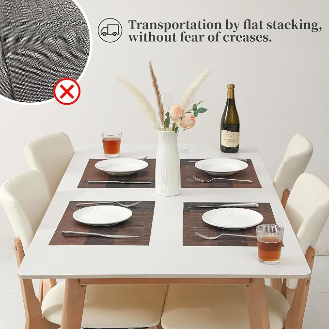 Leetaltree Brown with Black Striped Placemats Set of 4 - Image 6