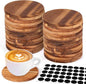 26 Pieces Unfinished Wood Coasters, 4 Inch Round Acacia Wooden Coasters by Aweyka